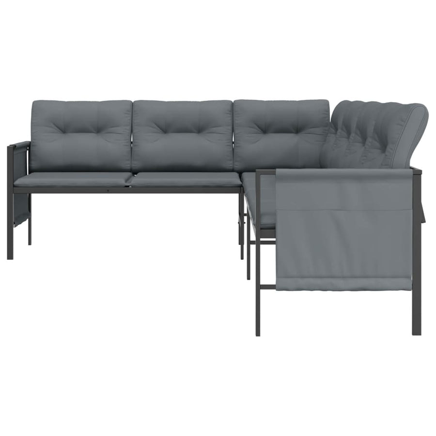 Tuinhoekbank Staal En Textileen Antracietkleurig 230 x 168 x 65 cm