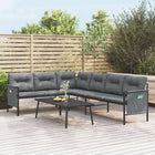 Tuinhoekbank staal textileen 230x168x65 cm antraciet