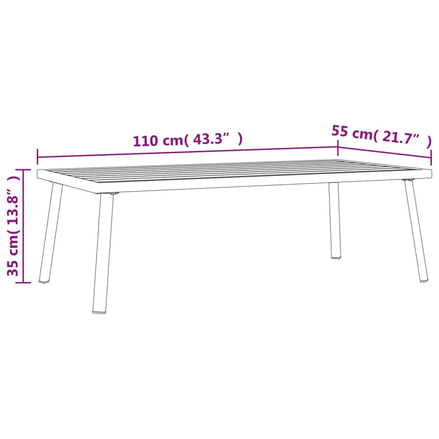 Tuin 0X55X35 Cm Staal Antracietkleurig Tafel