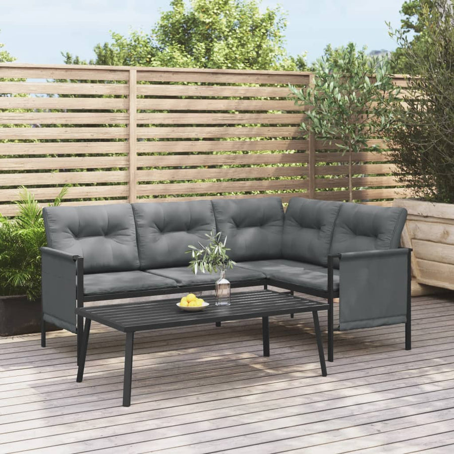 Tuin 0X55X35 Cm Staal Antracietkleurig Tafel