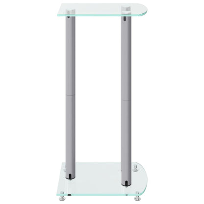 Luidsprekerstandaards 2 St 3 Pijlers Gehard Glas Kleurig Zilver