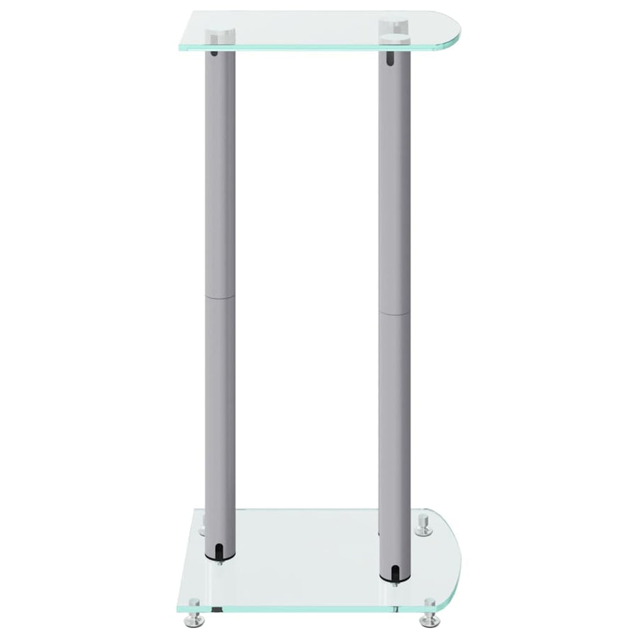 Luidsprekerstandaards 2 St 3 Pijlers Gehard Glas Kleurig Zilver