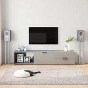 Luidsprekerstandaards 2 st 3 pijlers 75 cm glas aluminium zilver