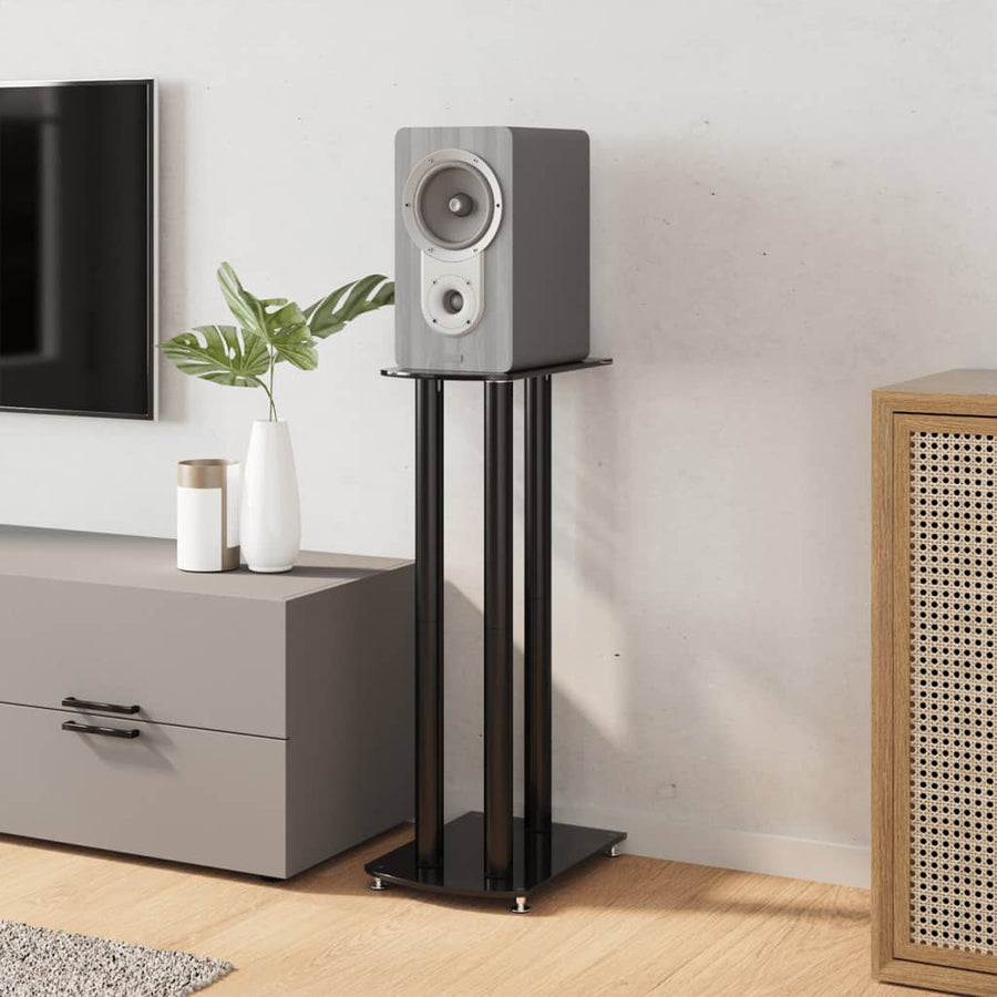 Luidsprekerstandaards 2 St 3 Pijlers Gehard Glas Zwart