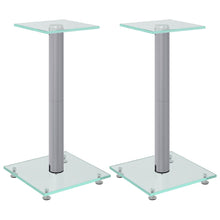 Luidsprekerstandaards 2 St 1 Pijler Gehard Glas Kleurig Zilver