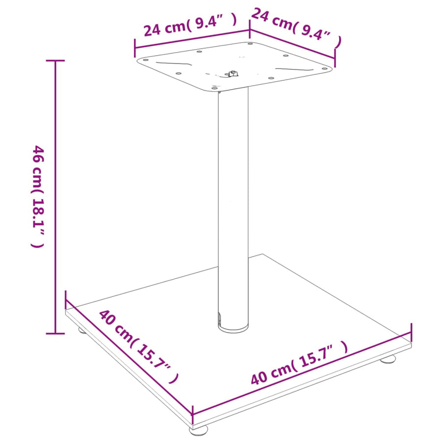 Luidsprekerstandaards 2 St 1 Pijler Gehard Glas 40 x 40 x 46 cm Zwart