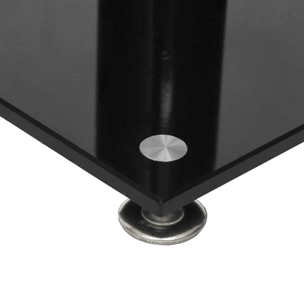 Luidsprekerstandaards 2 st 1 pijler gehard glas zwart en zilver 40 x 40 x 46 cm Zwart en zilver