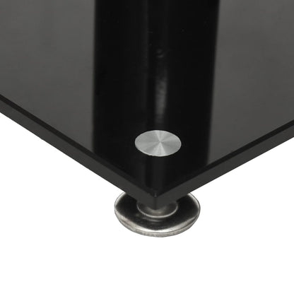Luidsprekerstandaards 2 st 1 pijler gehard glas zwart en zilver 40 x 40 x 46 cm Zwart en zilver