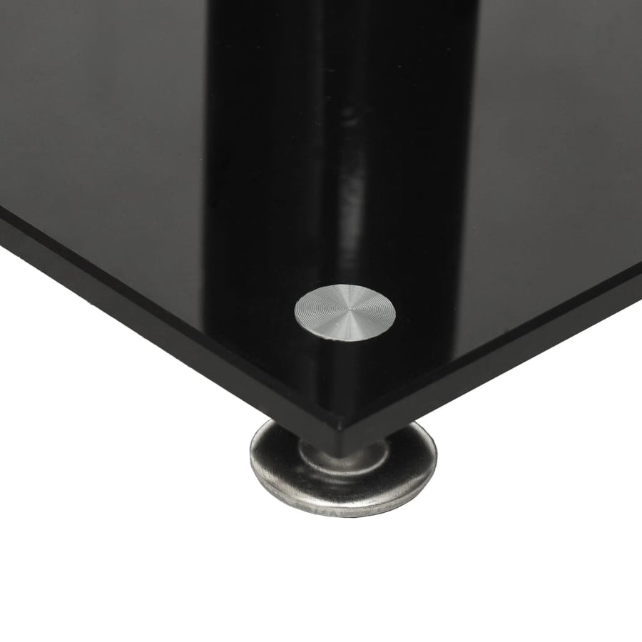 Luidsprekerstandaards 2 st 1 pijler gehard glas zwart en zilver 40 x 40 x 46 cm Zwart en zilver