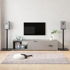 Speaker Stands 2 pcs 1 pillar tempered glass black