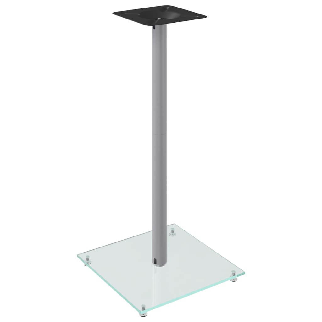 Luidsprekerstandaards 2 st 1 pijler gehard glas zilverkleurig 40 x 40 x 86 cm Zilver