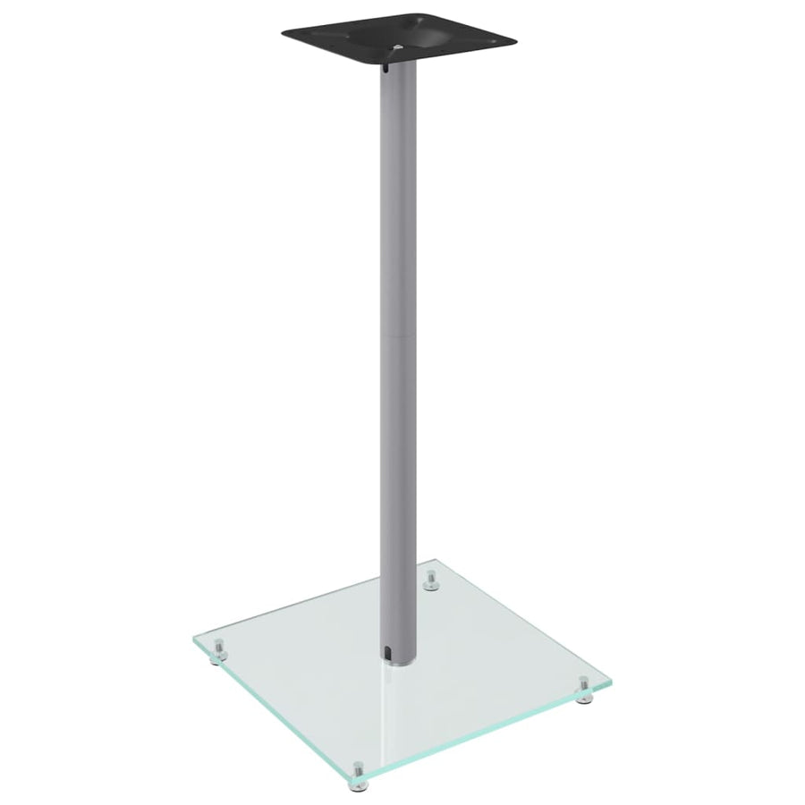 Luidsprekerstandaards 2 st 1 pijler gehard glas zilverkleurig 40 x 40 x 86 cm Zilver