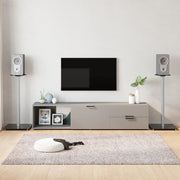 Luidsprekerstandaards 2 st 86 cm glas aluminium zwart zilver
