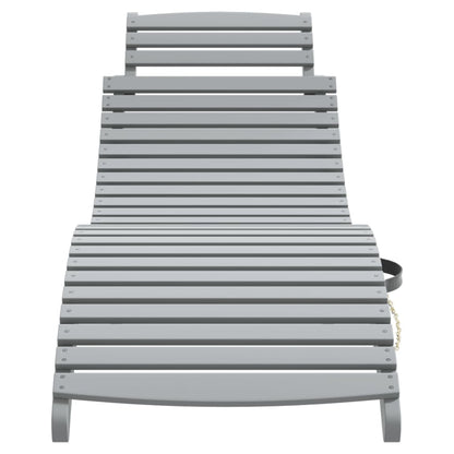 Ligbed 184x55x64 cm massief acaciahout grijs