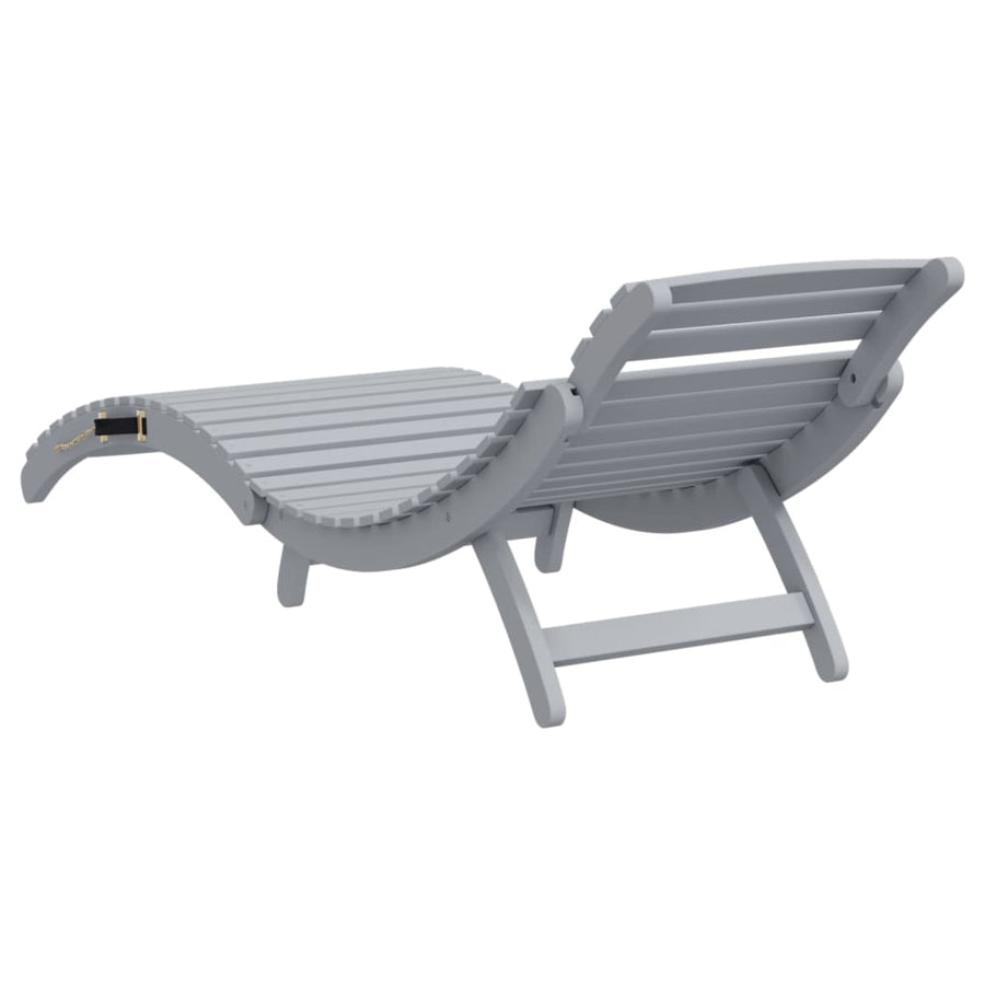 Ligbed 184x55x64 cm massief acaciahout grijs