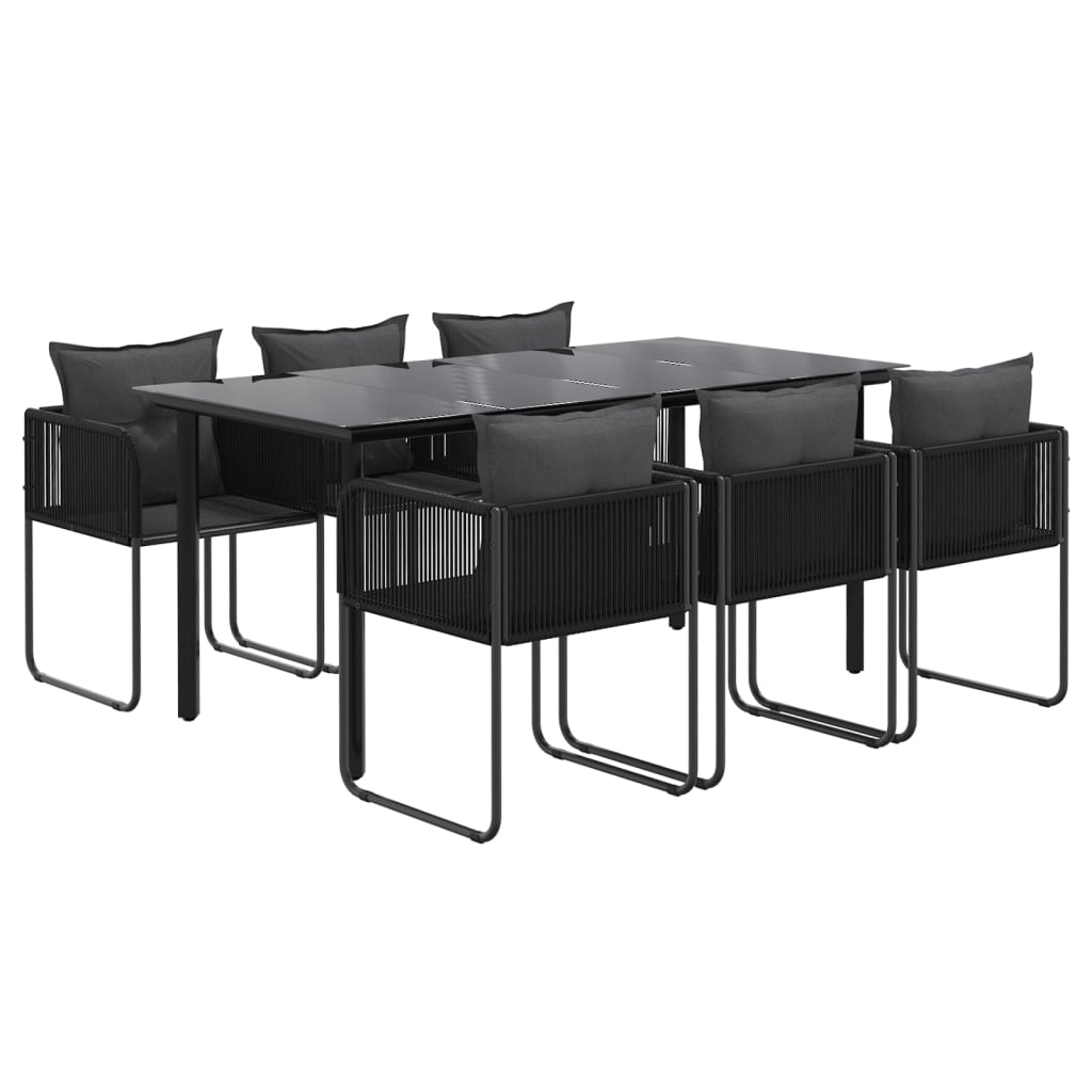 -Delige Tuinset Zwart 5 160 cm tafellengte
