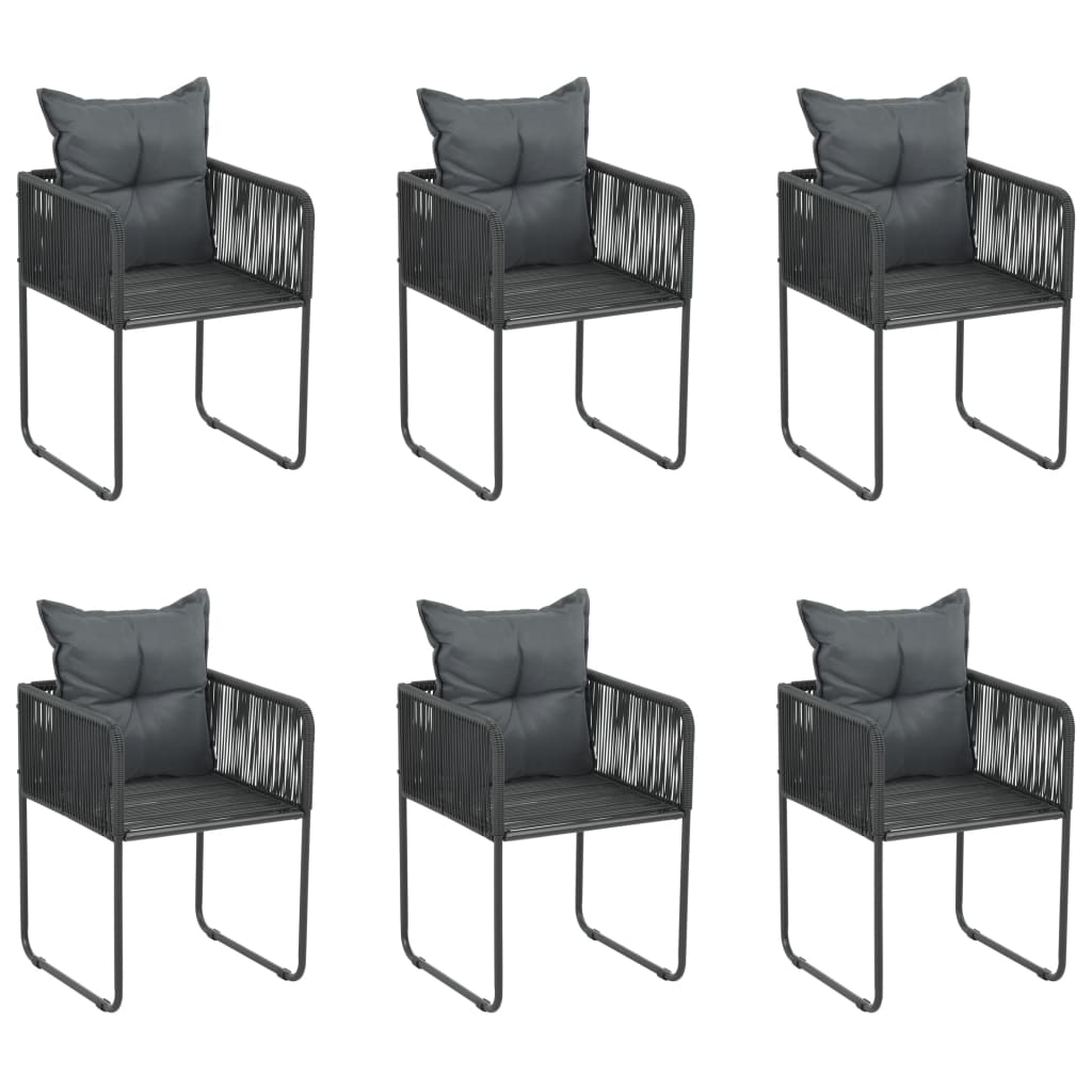 -Delige Tuinset Zwart 5 160 cm tafellengte