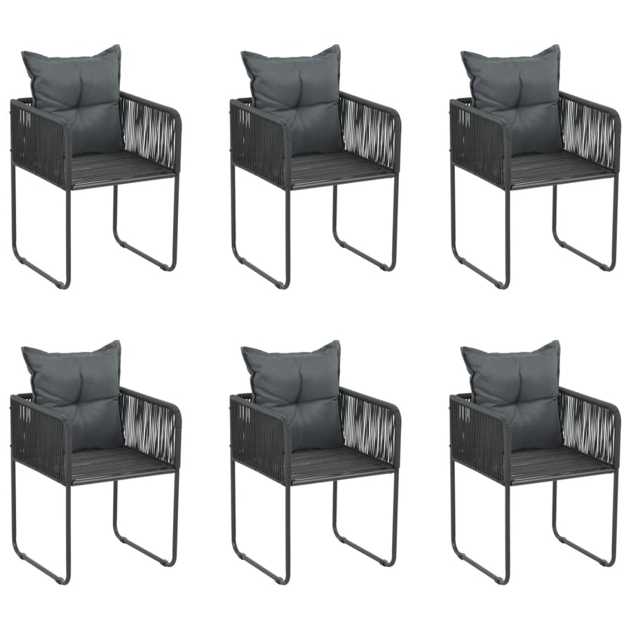 -Delige Tuinset Zwart 5 160 cm tafellengte