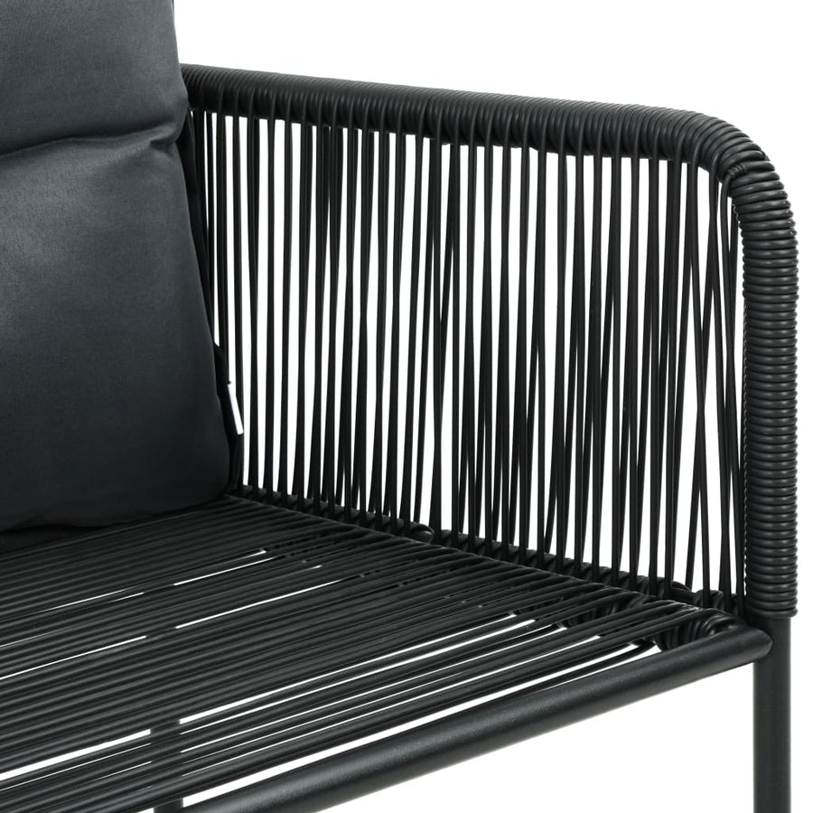 -Delige Tuinset Zwart 5 160 cm tafellengte