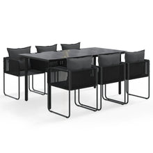 -Delige Tuinset Zwart 7 160 cm tafellengte