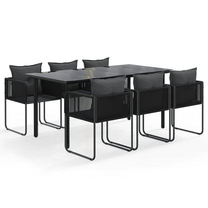 -Delige Tuinset Zwart 7 160 cm tafellengte