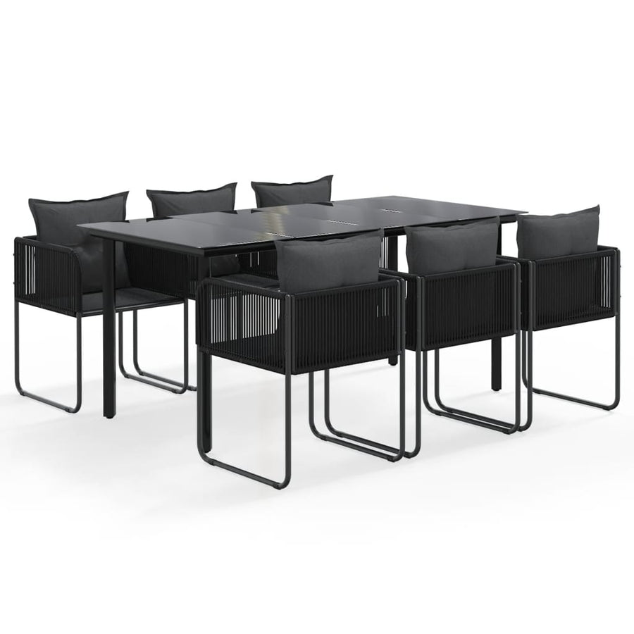 -Delige Tuinset Zwart 7 160 cm tafellengte