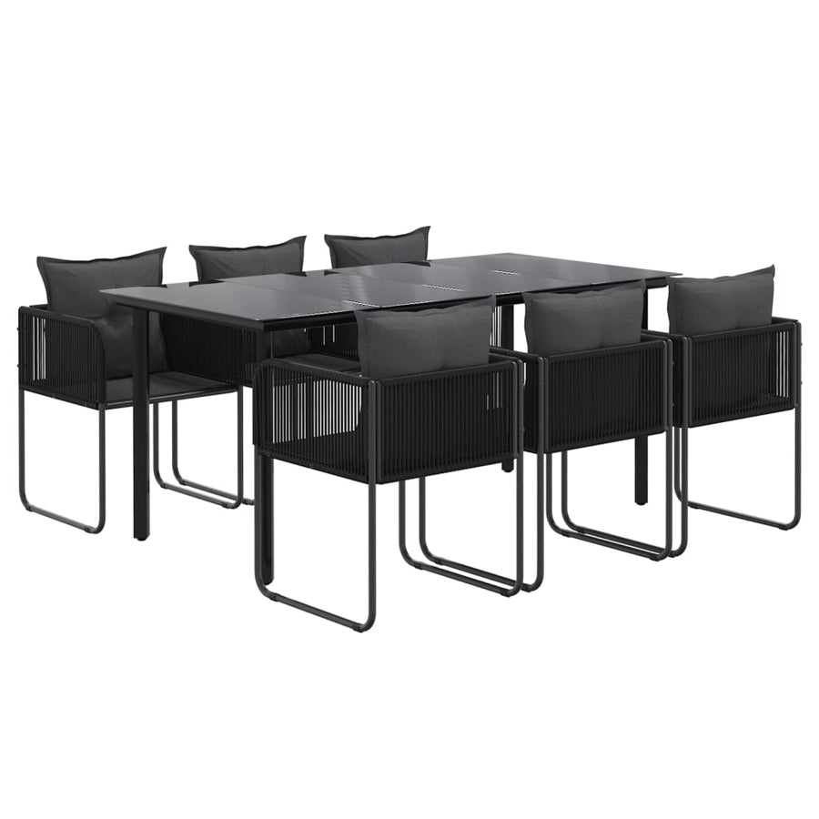 -Delige Tuinset Zwart 7 160 cm tafellengte