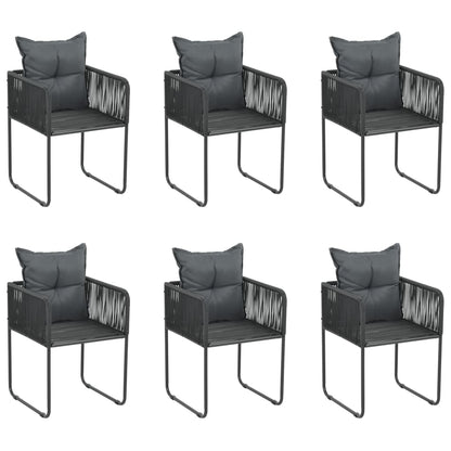 -Delige Tuinset Zwart 7 160 cm tafellengte