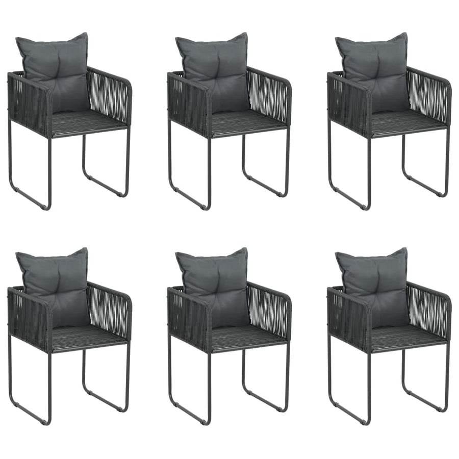-Delige Tuinset Zwart 7 160 cm tafellengte
