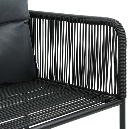 -Delige Tuinset Zwart 7 160 cm tafellengte