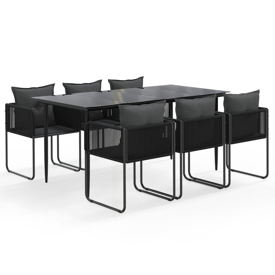 -Delige Tuinset Zwart 7 160 cm tafellengte