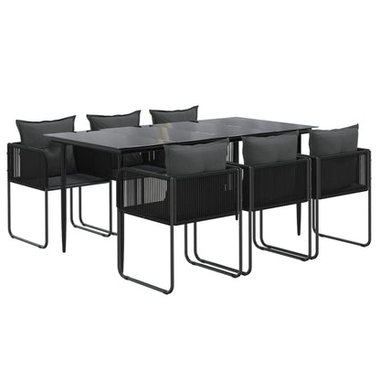 -Delige Tuinset Zwart 7 160 cm tafellengte