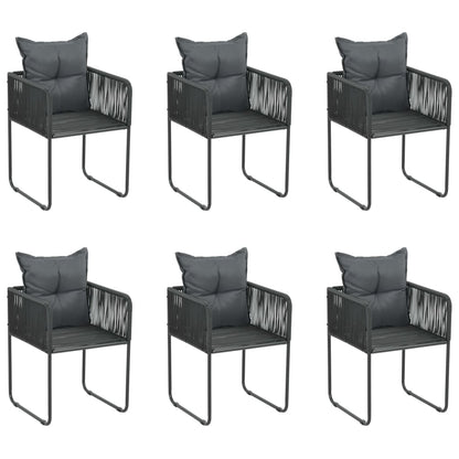 -Delige Tuinset Zwart 7 160 cm tafellengte