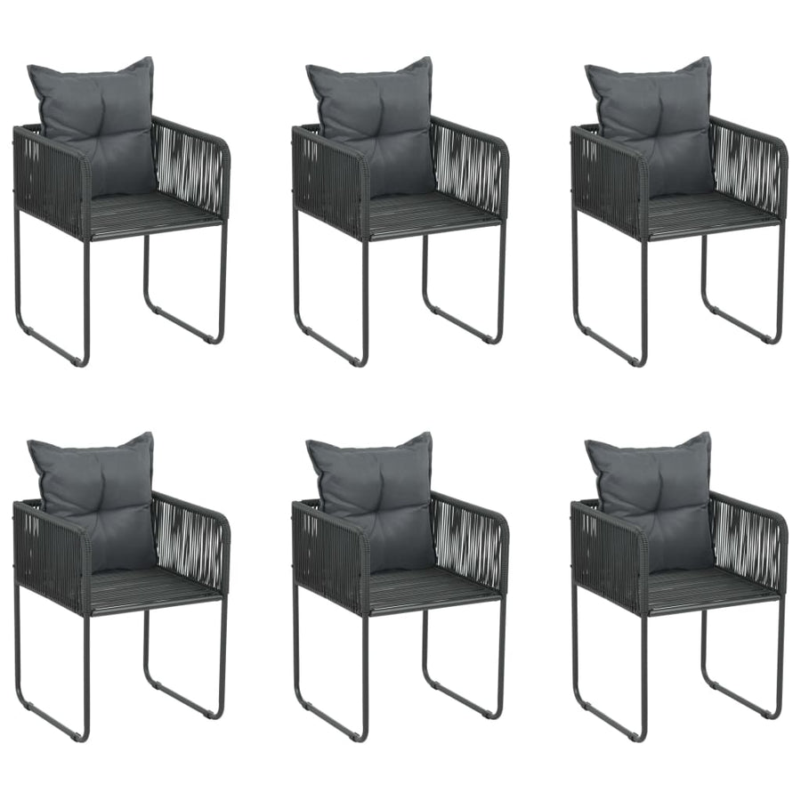 -Delige Tuinset Zwart 7 160 cm tafellengte