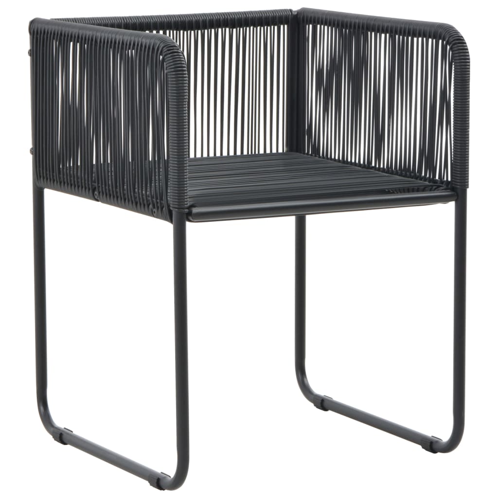 -Delige Tuinset Zwart 7 160 cm tafellengte