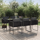 Tuinset 7-delig zwart PE-rattan