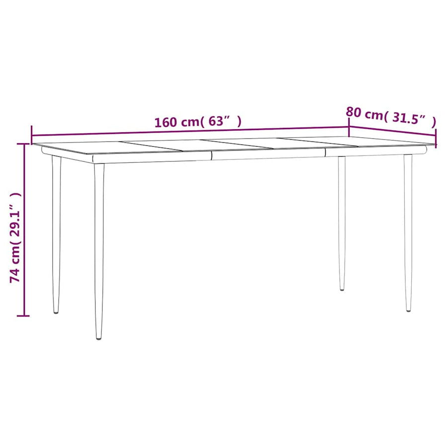 5-Delige Tuinset Zwart 4