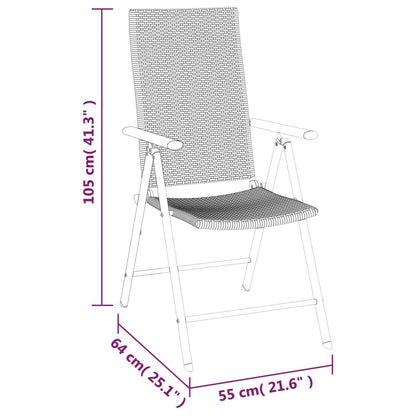 -Delige Tuinset Poly Rattan Zwart 5 160 cm tafellengte