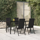 5-piece Outdoor Lounge Set poly rattan black