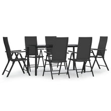 -Delige Tuinset Poly Rattan Zwart 7 160 cm tafellengte
