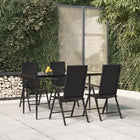 Tuinset poly rattan 5-delig zwart