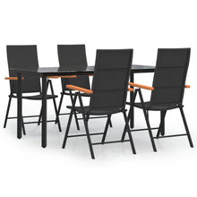 -Delige Tuinset Poly Rattan Zwart En Bruin 5 160 cm tafellengte