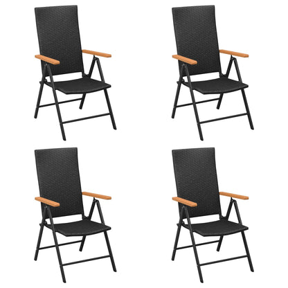-Delige Tuinset Poly Rattan Zwart En Bruin 5 160 cm tafellengte