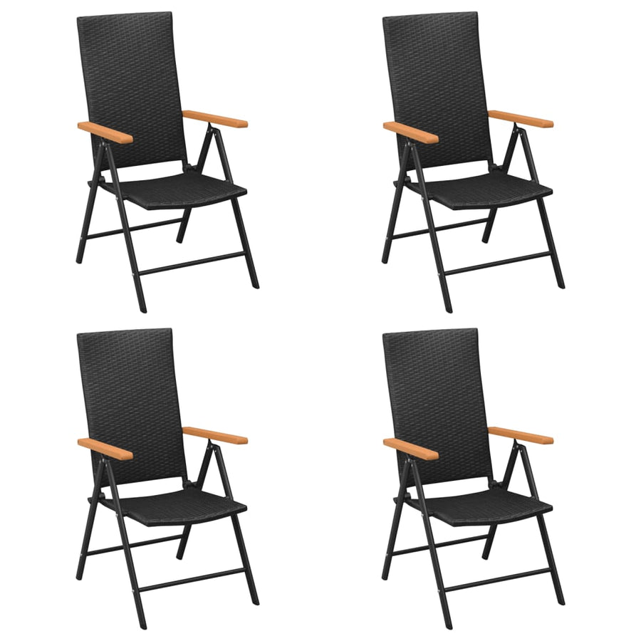 -Delige Tuinset Poly Rattan Zwart En Bruin 5 160 cm tafellengte