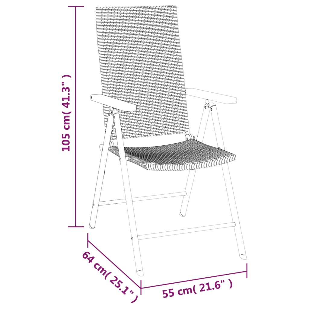 -Delige Tuinset Poly Rattan Zwart En Bruin 5 160 cm tafellengte