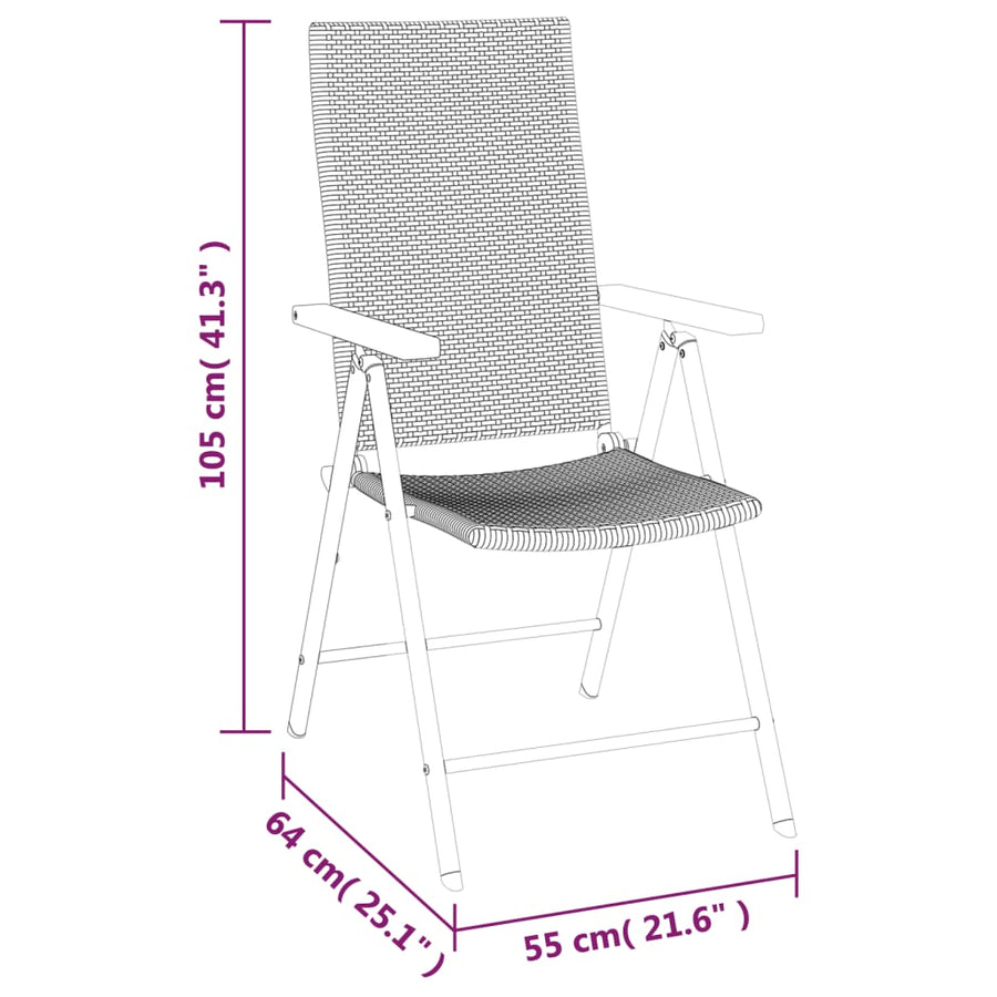 -Delige Tuinset Poly Rattan Zwart En Bruin 5 160 cm tafellengte