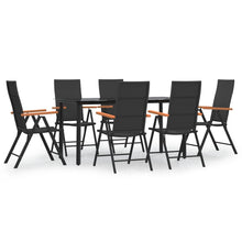 -Delige Tuinset Poly Rattan Zwart En Bruin 7 160 cm tafellengte