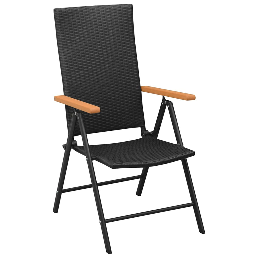 -Delige Tuinset Poly Rattan Zwart En Bruin 7 160 cm tafellengte