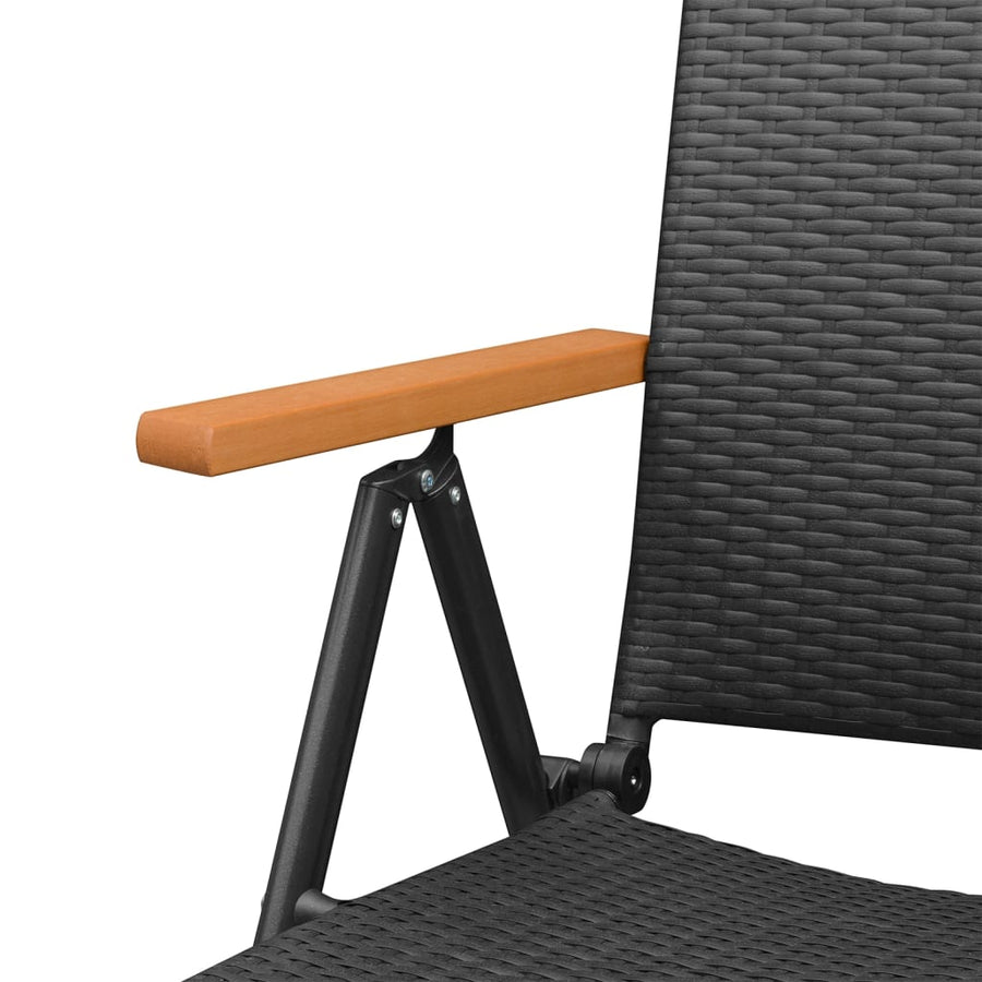 -Delige Tuinset Poly Rattan Zwart En Bruin 7 160 cm tafellengte
