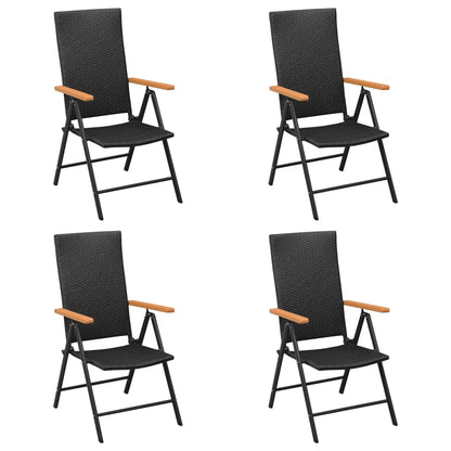 -Delige Tuinset Poly Rattan Zwart En Bruin 5 160 cm tafellengte